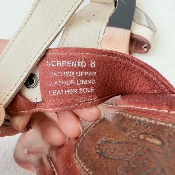 Freebird by Steven Sorrento Leather T-Strap Sandals – Brown/Cream Size 8 - Picture 8 of 9